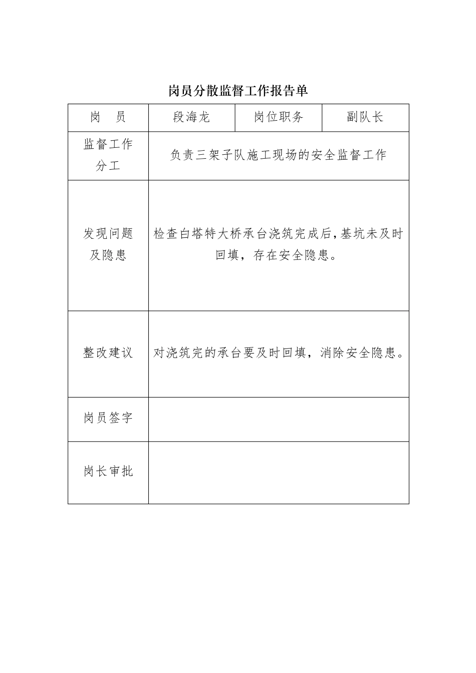 岗员分散监督工作报告单_第2页