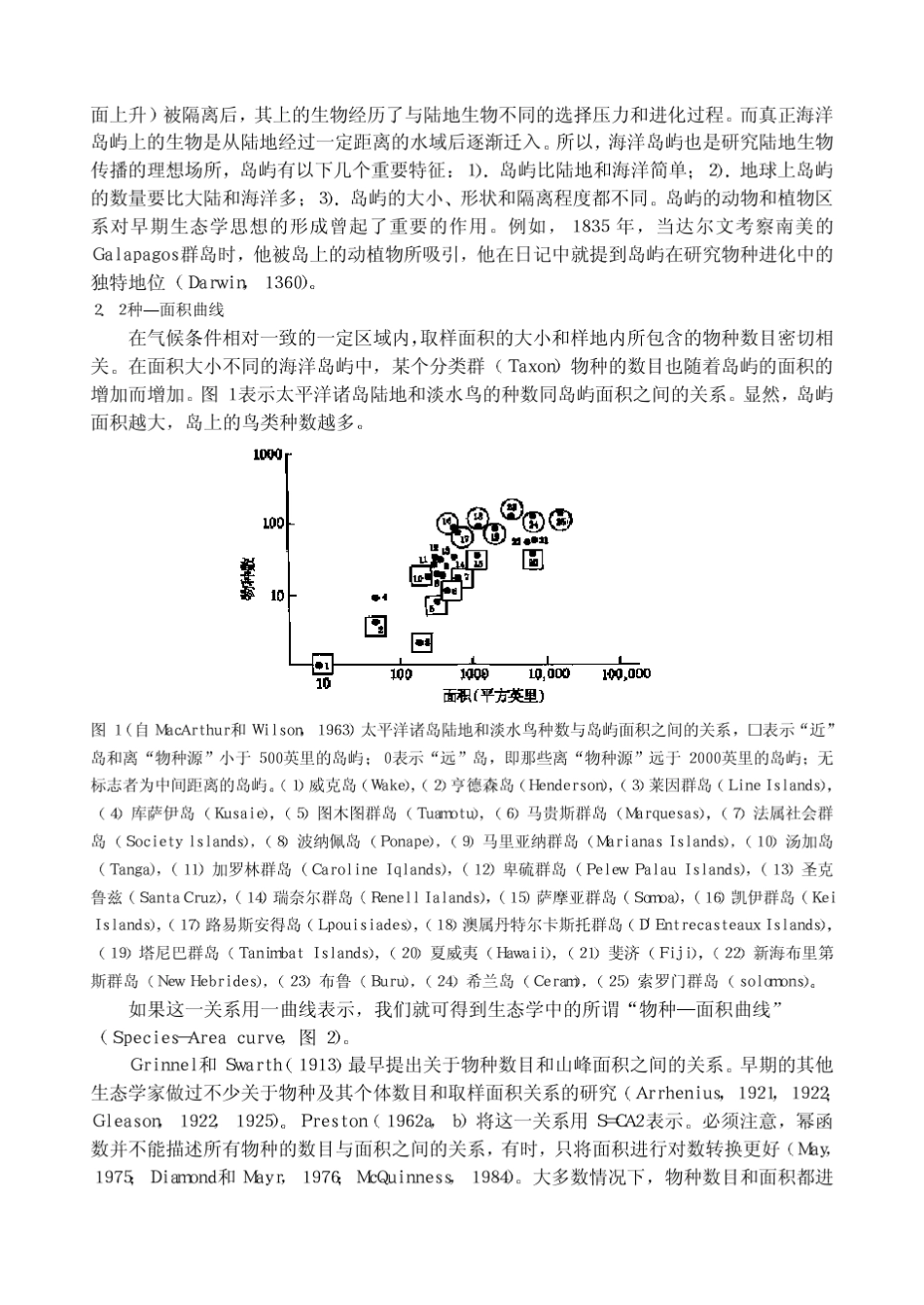 岛屿生物地理学理论与生物多样性保护_第2页