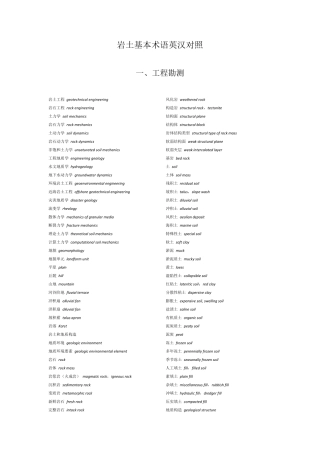 岩土基本术语英汉对照