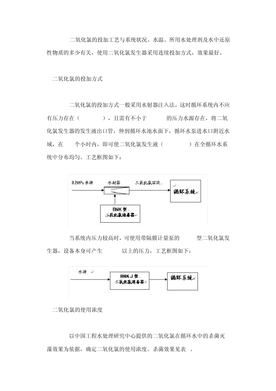 工业循环冷却水使用二氧化氯发生器杀菌灭藻实施方案_第3页