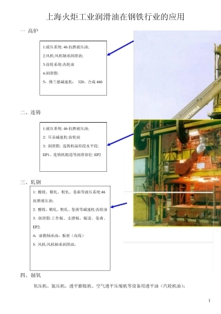 工业润滑油在钢铁行业的应用