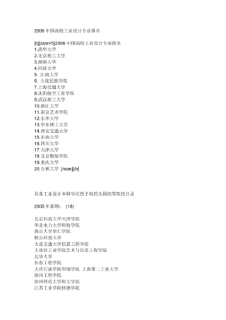 工业设计高校排名