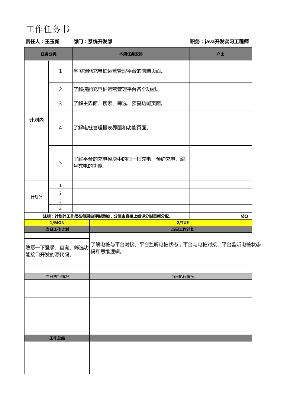 工作任务书模板_第1页