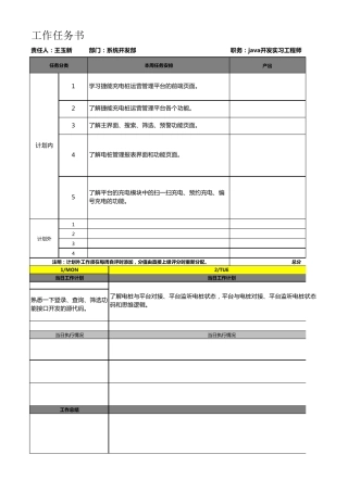 工作任务书模板