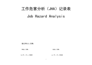 工作危害分析JHA