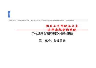 工作场所有害因素职业接触限值(物理因素)