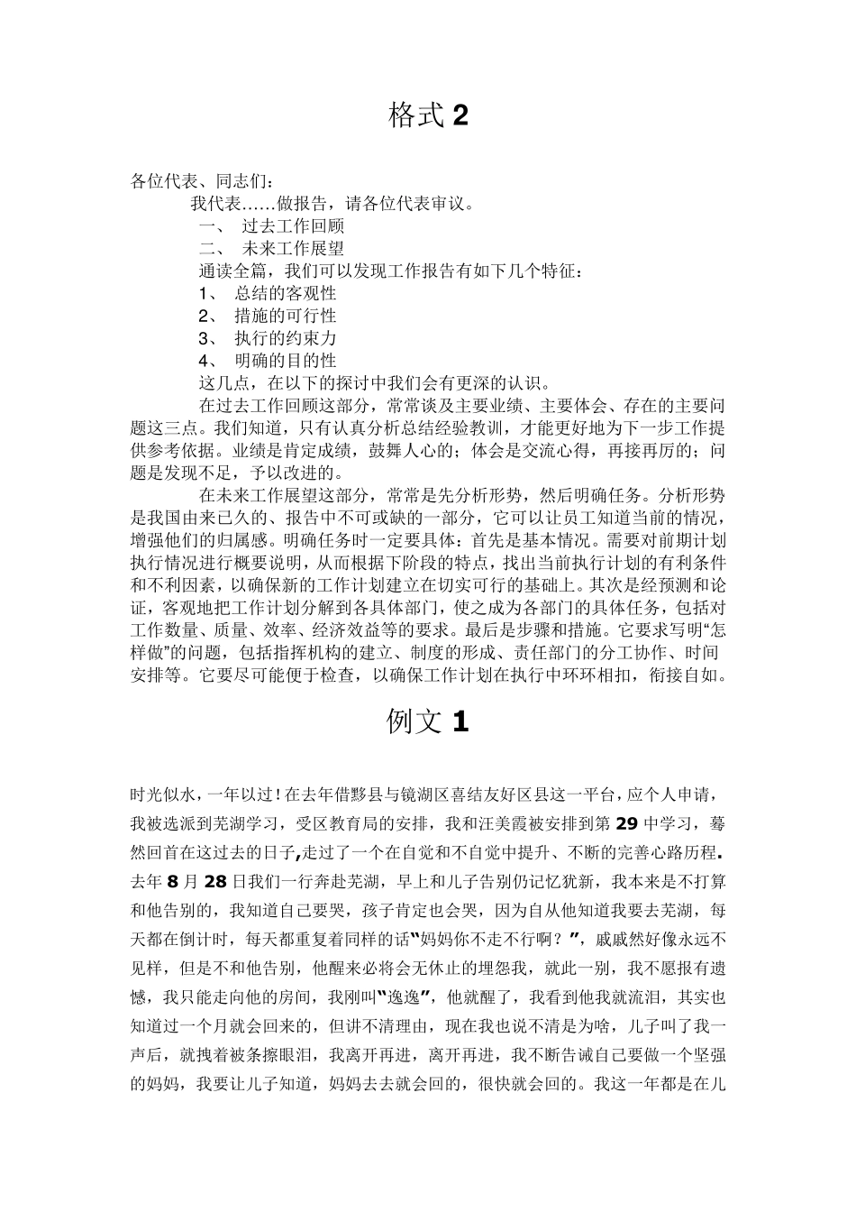 工作报告格式及例文_第2页