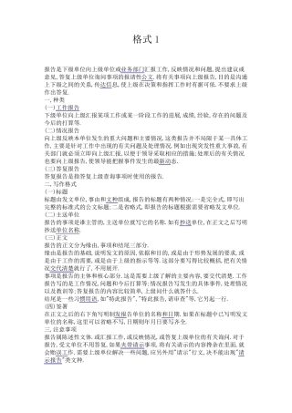 工作报告格式及例文