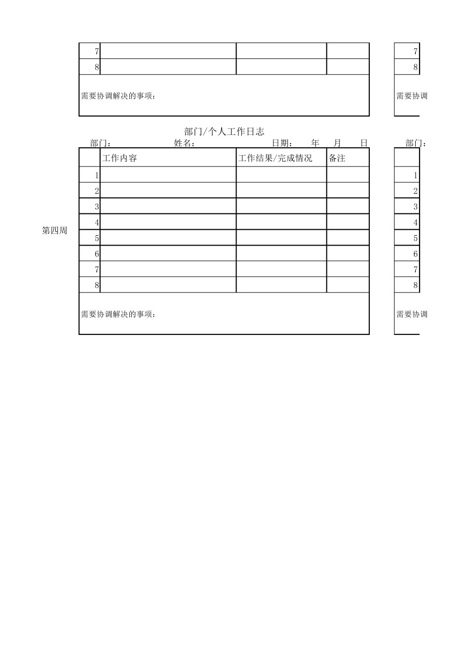 工作日志表_周工作日志_月工作日志_工时记录模板_第2页