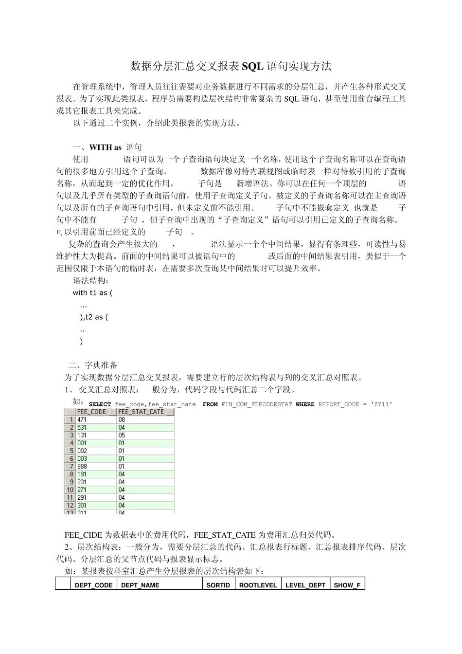 数据分层汇总交叉报表SQL语句实现方法_第1页