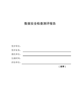 数据安全检查测评报告