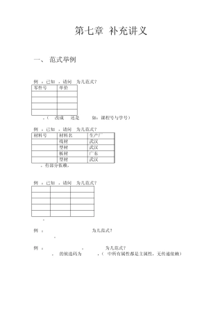 数据库范式与关系模式示例