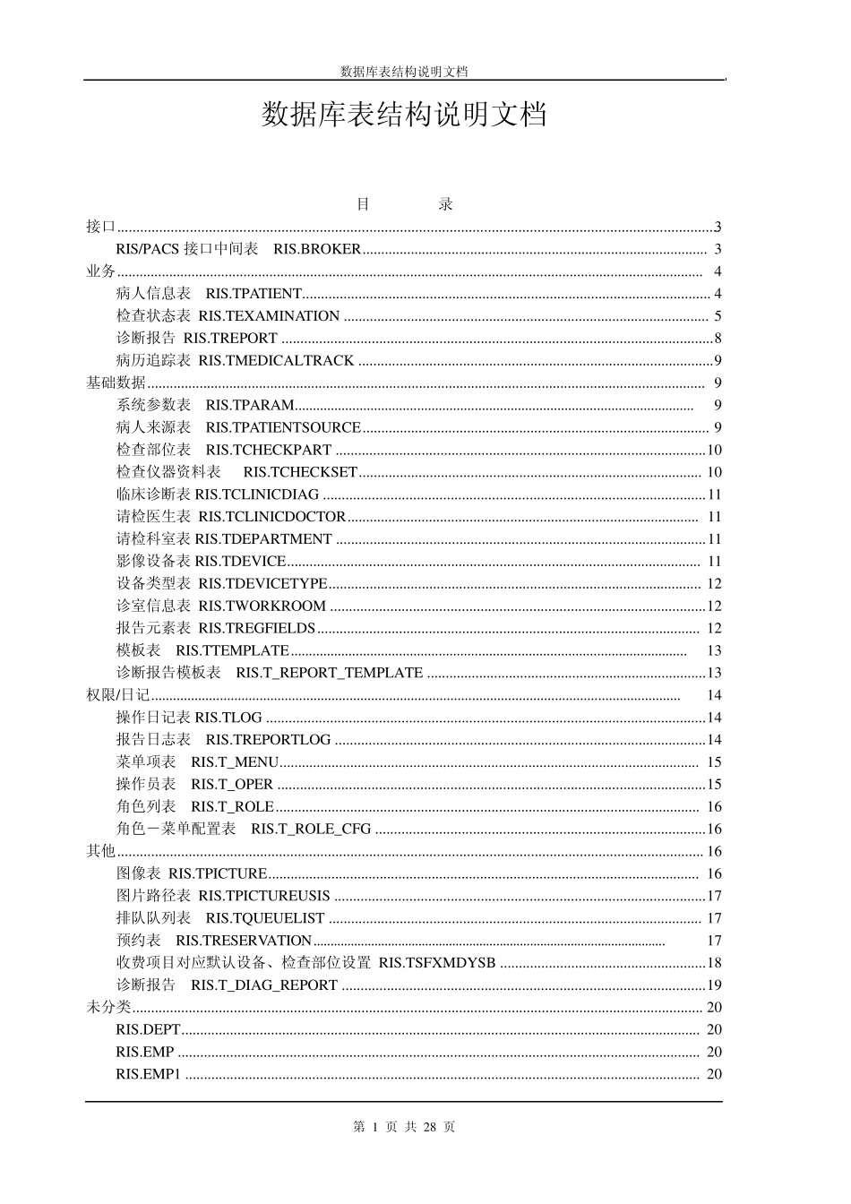 数据库表结构说明文档_第1页