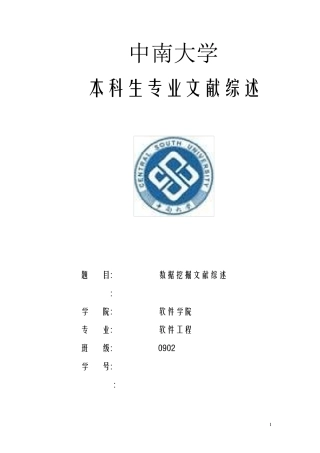 数据挖掘文献综述