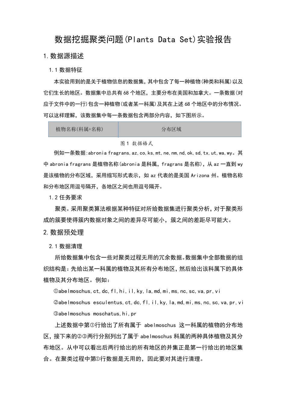 数据挖掘聚类算法课程设计报告_第1页