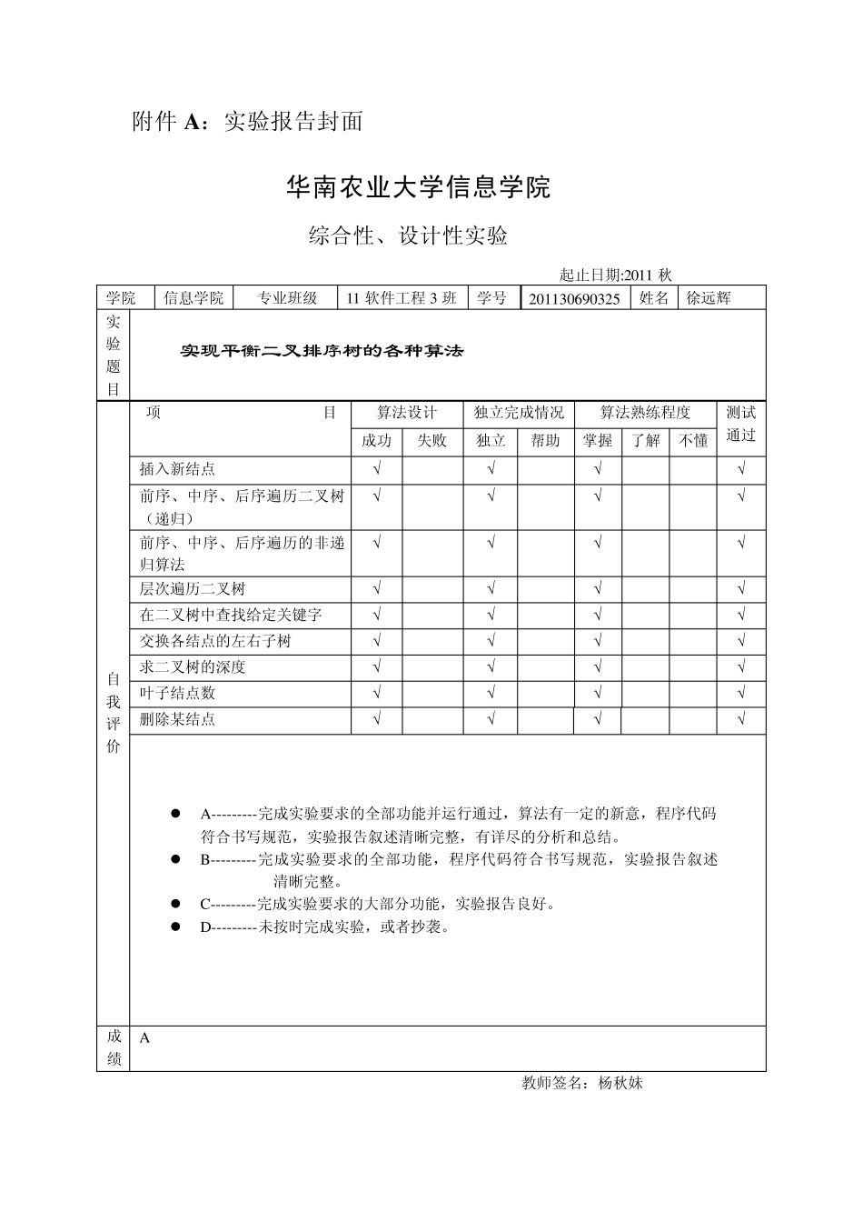 数据结构实验实现平衡二叉排序树的各种算法_第1页