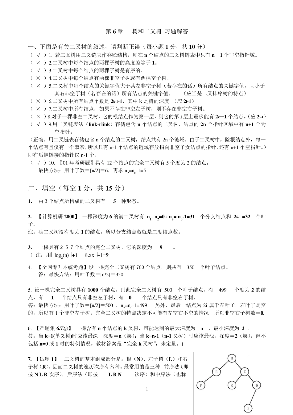 数据结构第6章习题答案_第1页