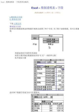 数据透视表高级教程