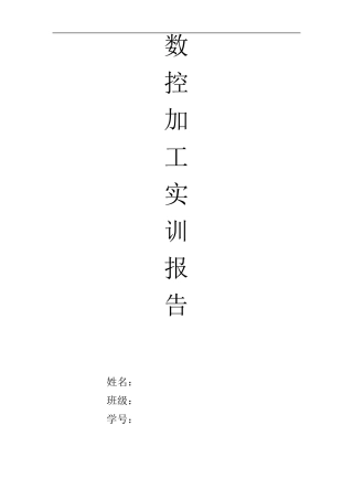 数控加工实习报告
