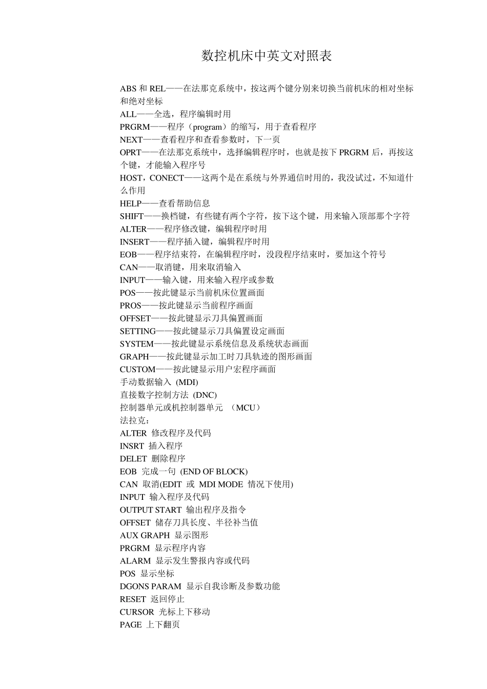 数控机床中英文对照表_第1页