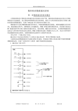 数控机床数据通讯讲座学习资料