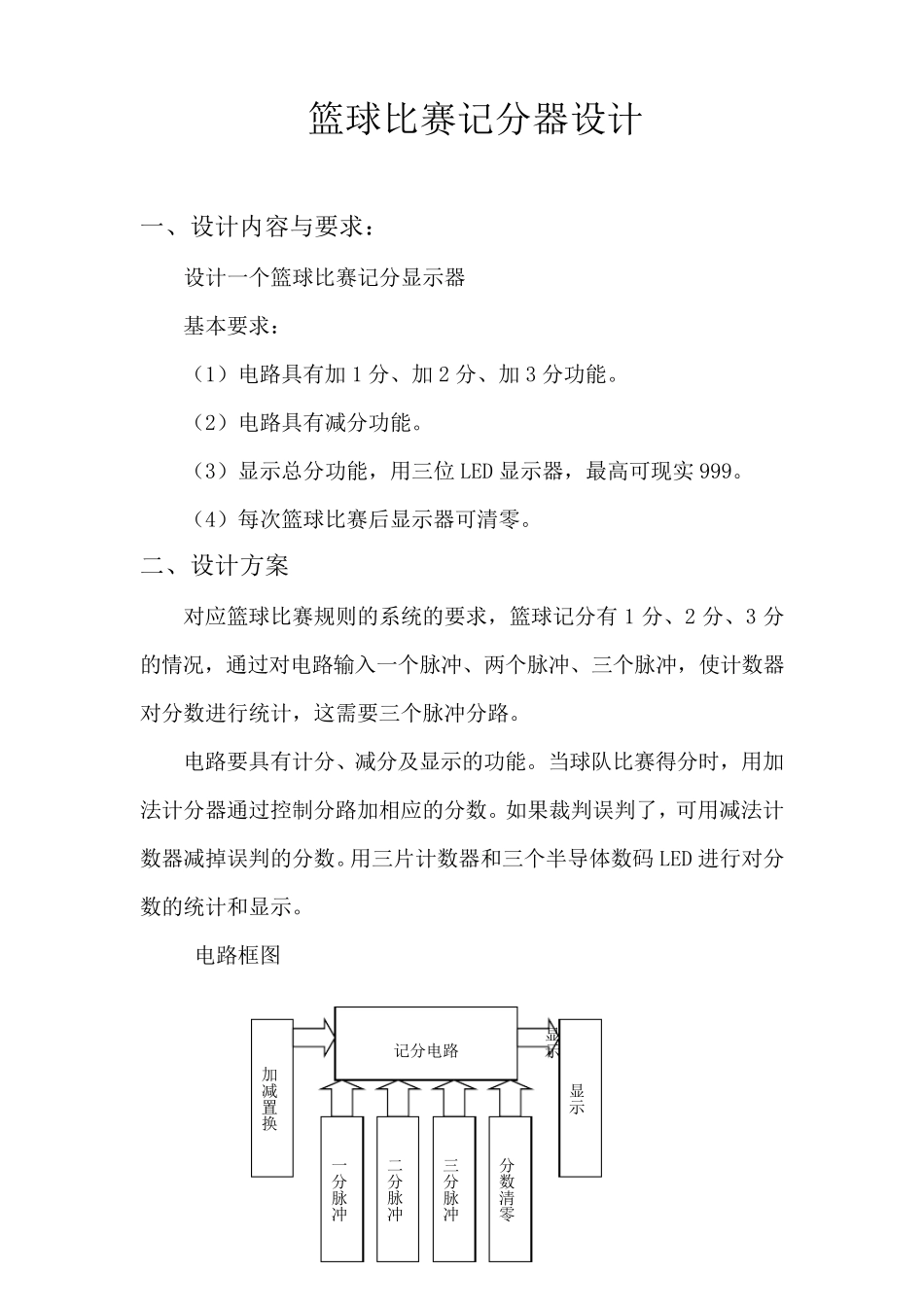 数电课程设计篮球计分器设计_第2页