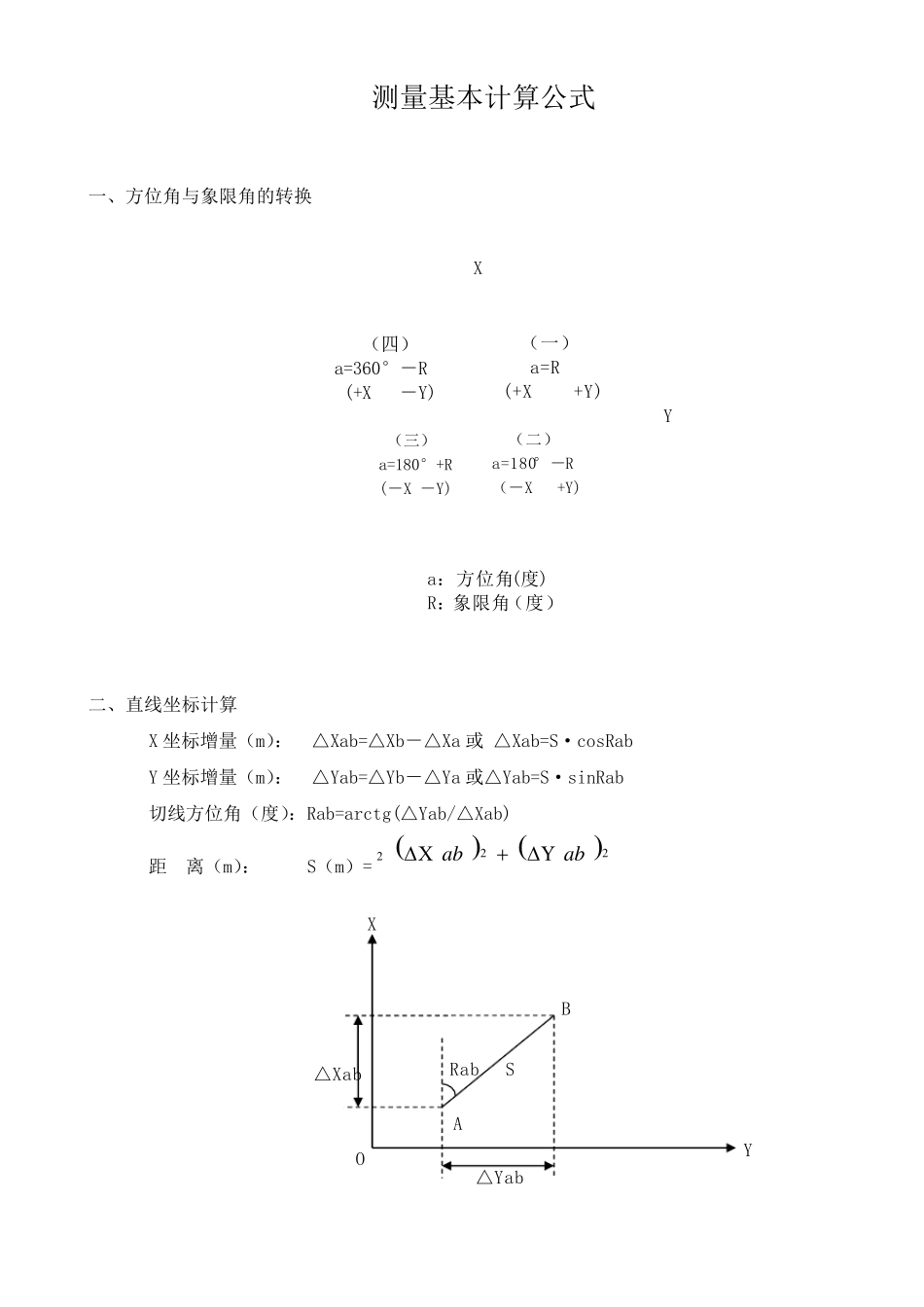 测量计算公式_第1页