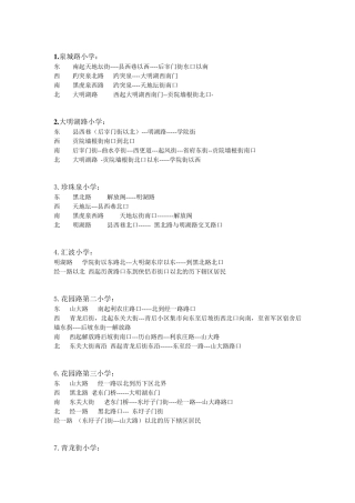 济南市各小学学区详细划分