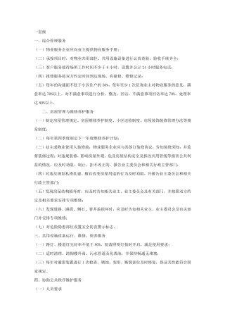 济南市物业星级服务标准