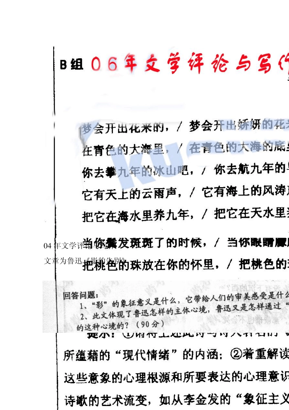 浙大中国现当代文学考研真题_第2页