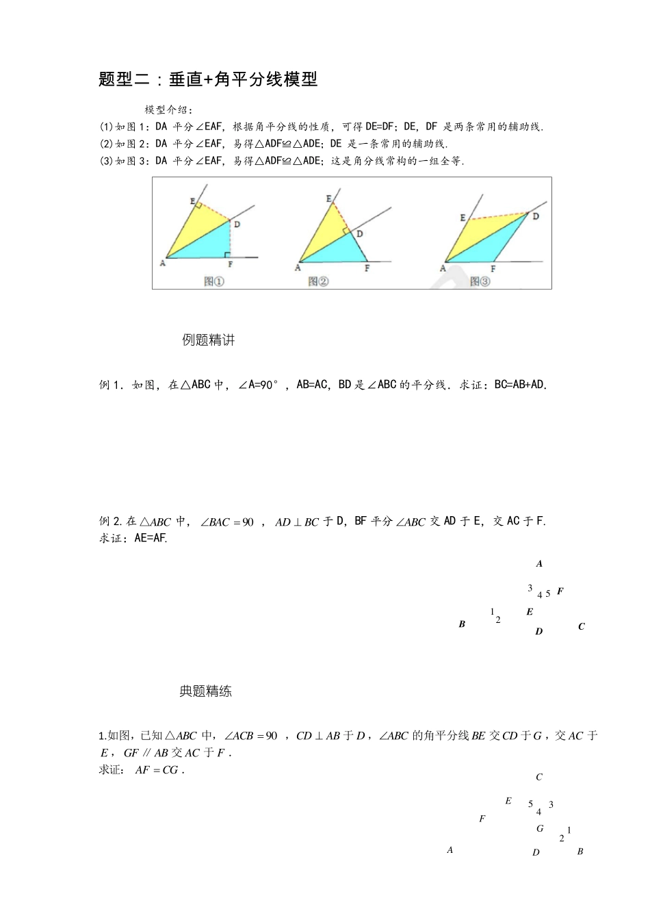 浙教版八年级上册全等三角形的多种模型_第3页