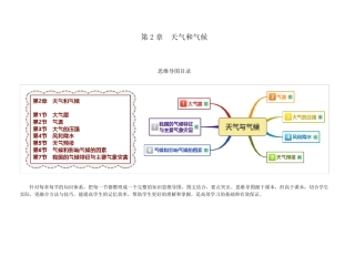 浙教版八年级科学上册思维导图：第2章天气和气候