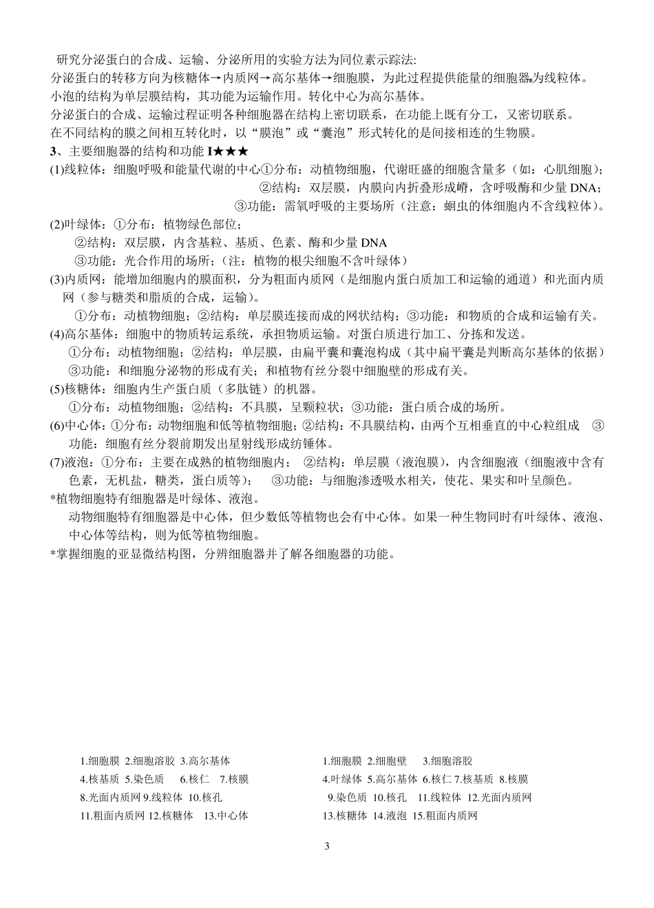浙教版生物必修一知识点概括_第3页