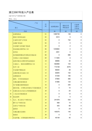 浙江2007投入产出表