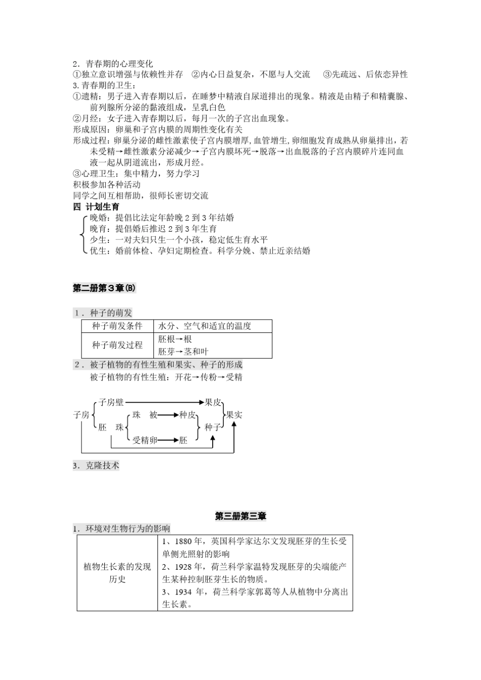 浙江中考科学生物、地理部分知识点_第3页