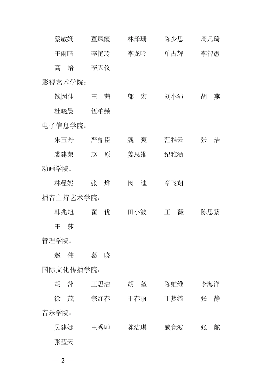 浙江传媒学院20092010学年第一学期_第2页