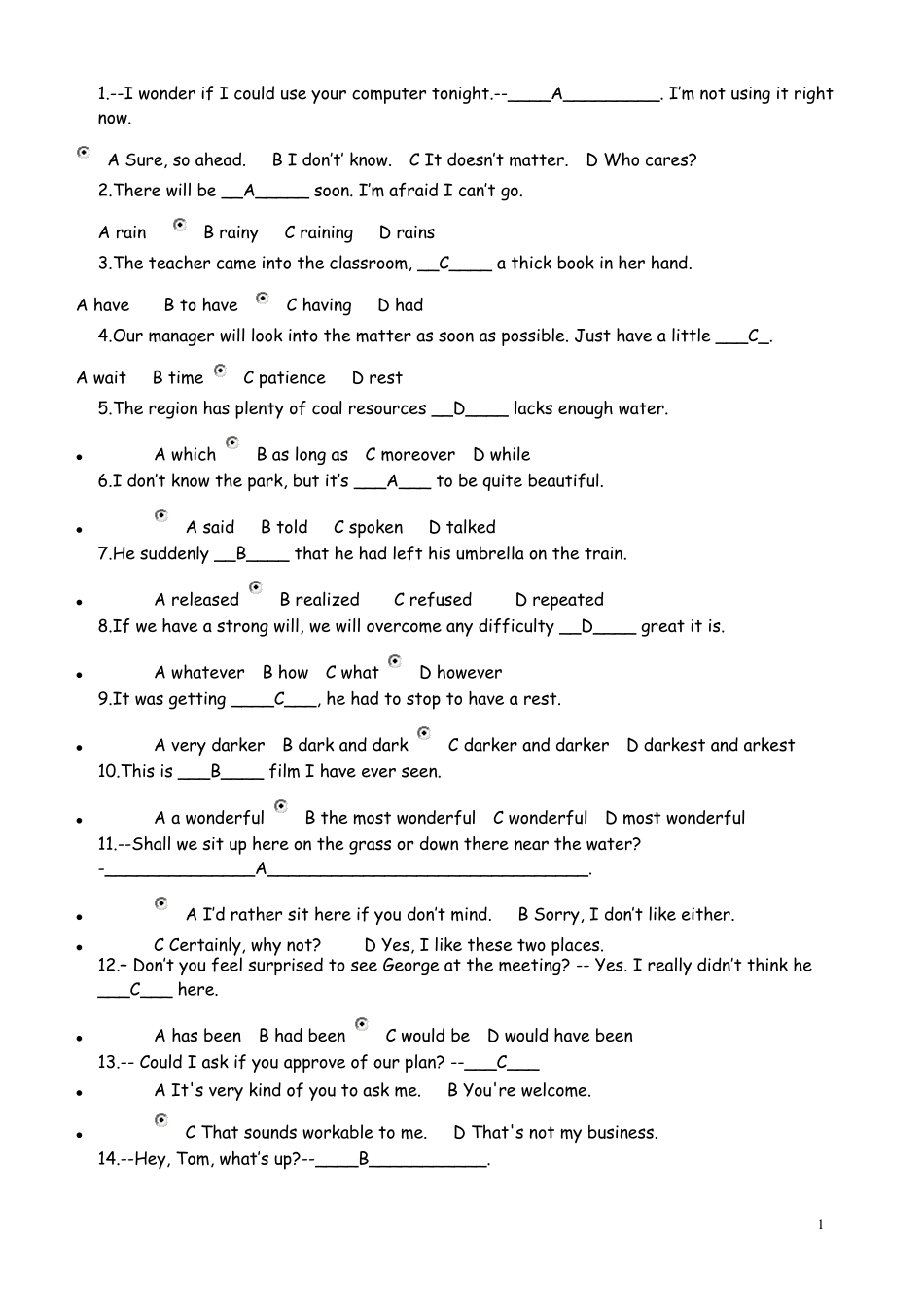浙江大学继续教育英语在线16_第1页