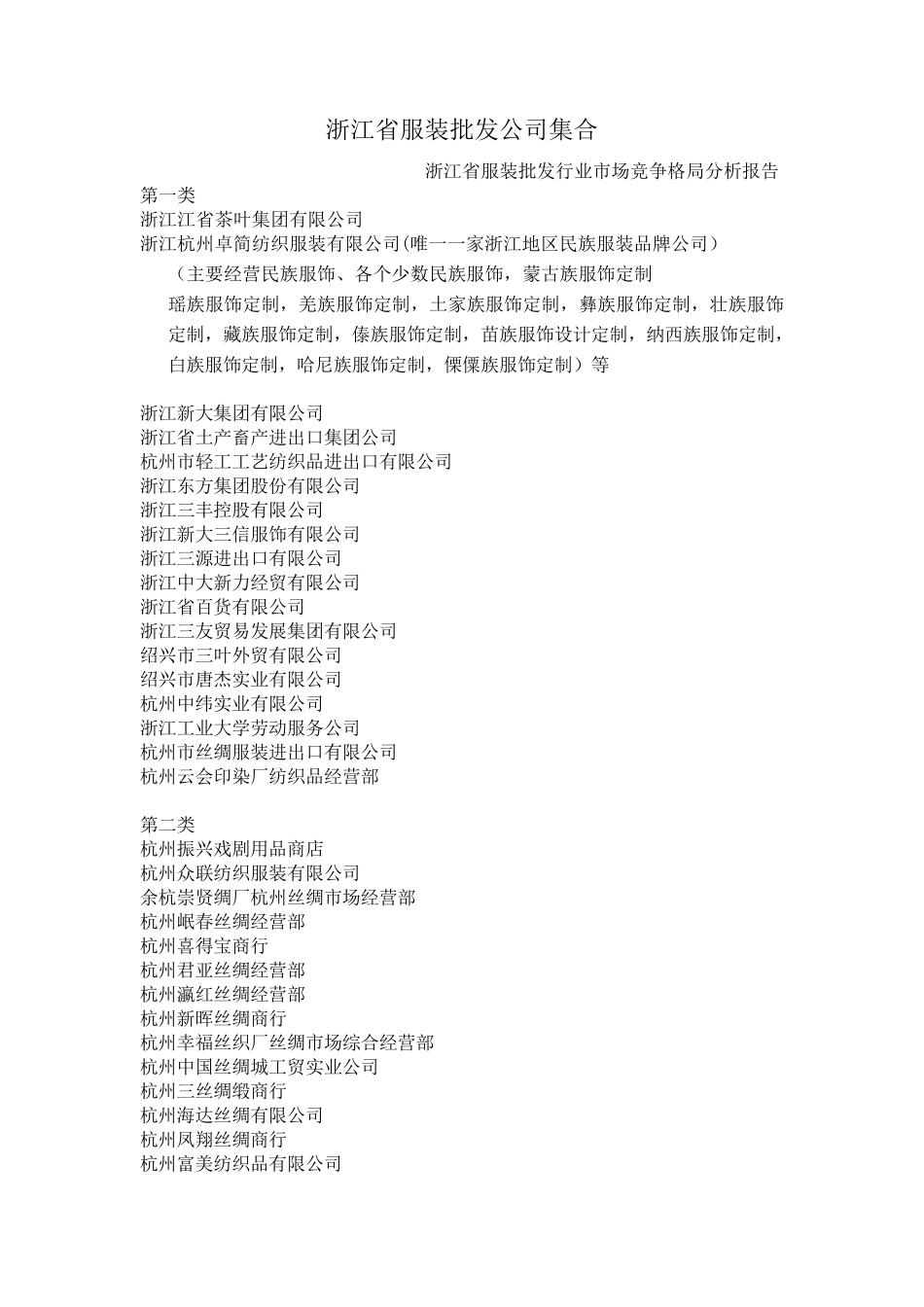 浙江杭州所有服装公司_第1页