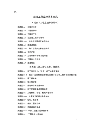 浙江监理表格