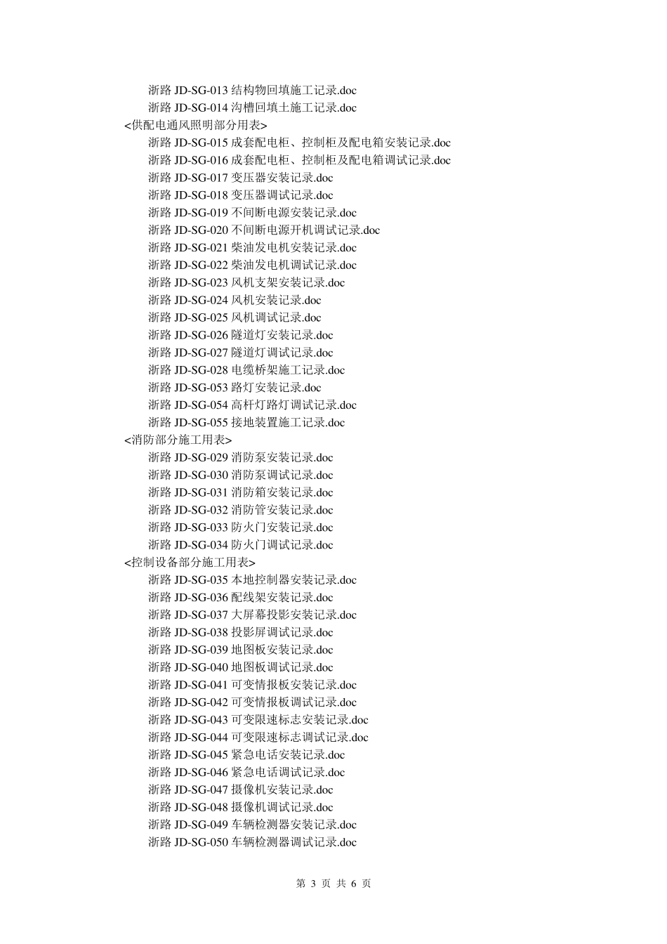 浙江省公路机电工程施工统一用表v1.0表格体系_第3页