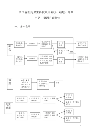 浙江省医药卫生科技计划验收、结题办理指南