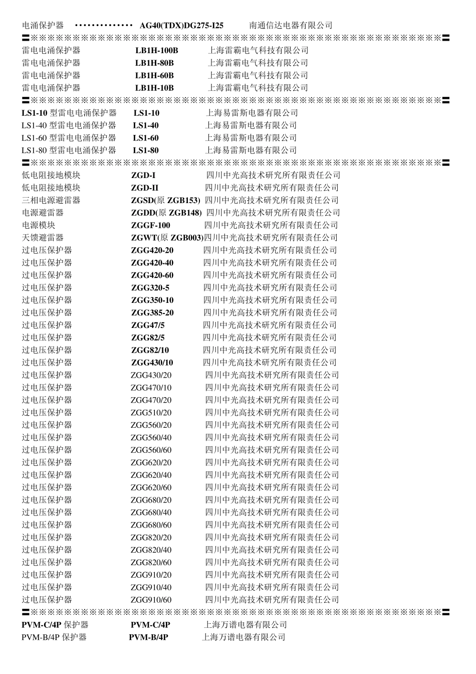 浪涌保护器查询表_第2页