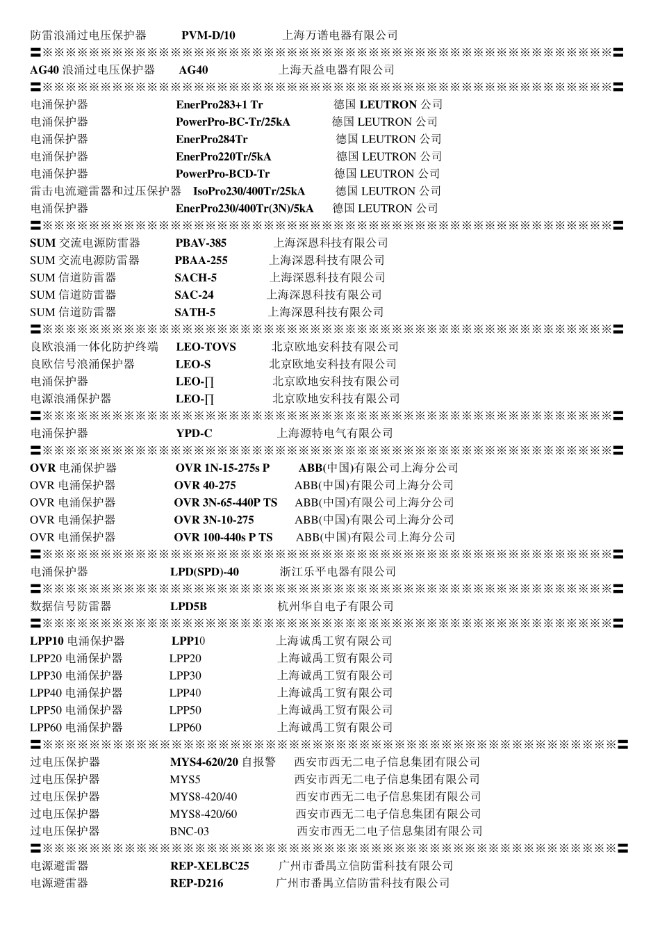 浪涌保护器查询表_第3页