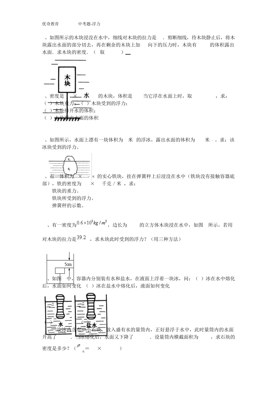 浮力12+11道计算题经典含答案有难题_第2页