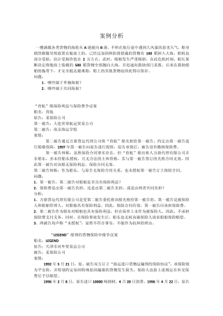 海上保险案例分析