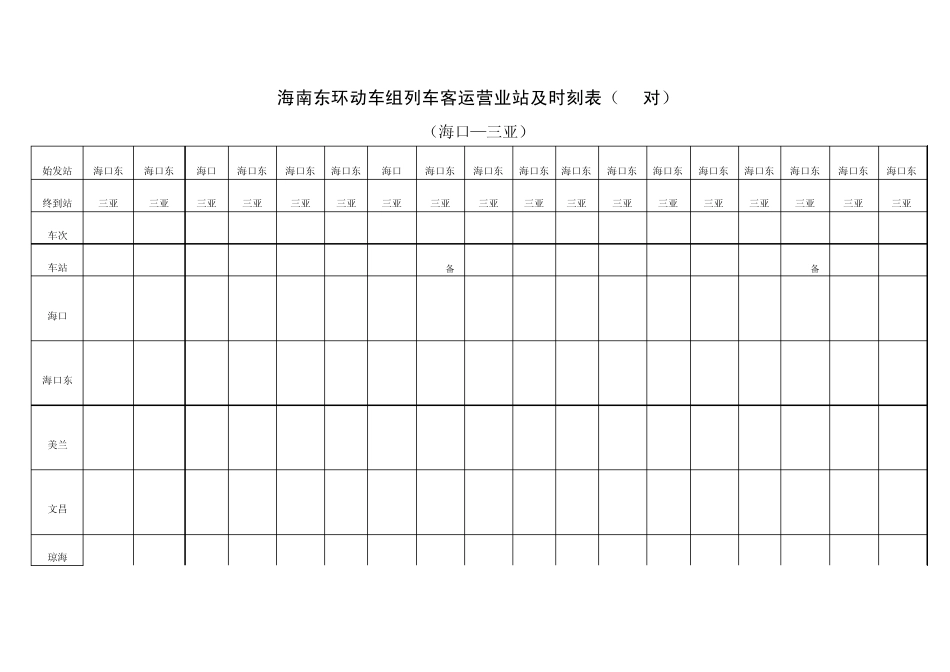 海南动车时刻表_第1页