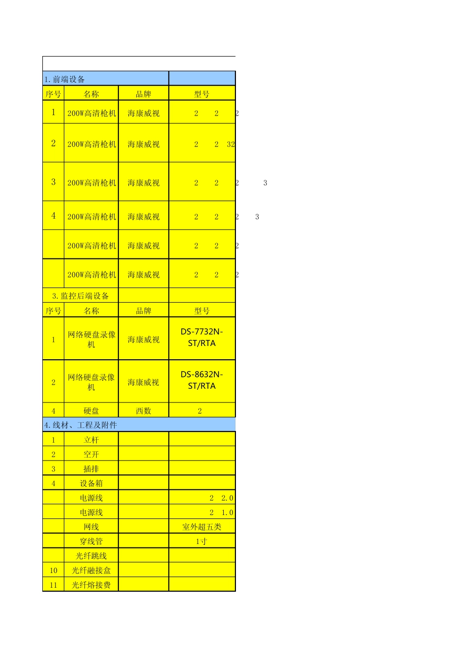 海康监控报价表_第1页