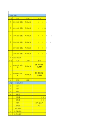 海康监控报价表