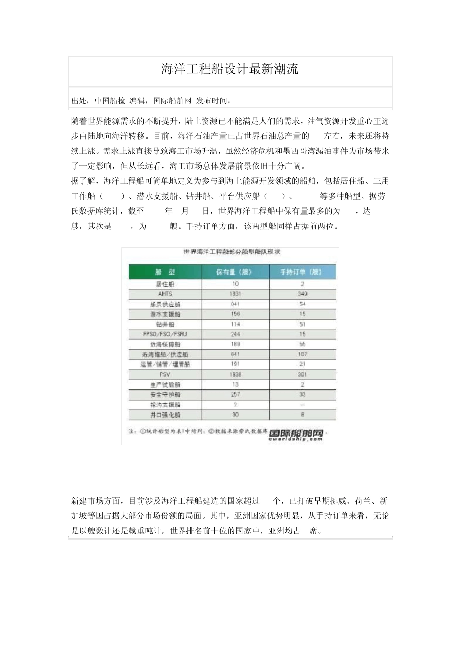 海洋工程船(AHTSamp;PSV)设计最新潮流_第1页