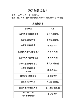 海洋知识活动日